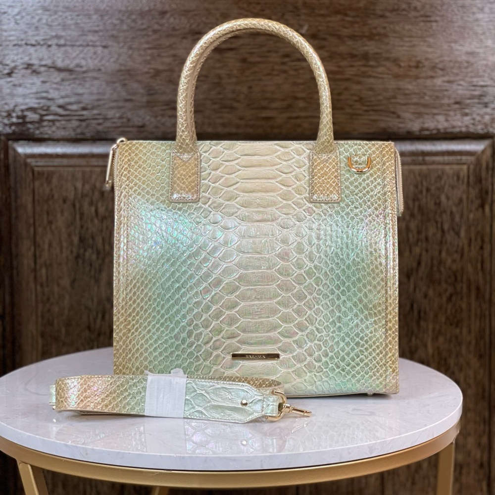 Brahmin Caroline Green Velocity Satchel Handbag NWT